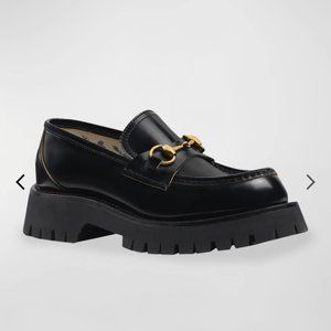 Gucci Harold Leather Lug Sole Loafers